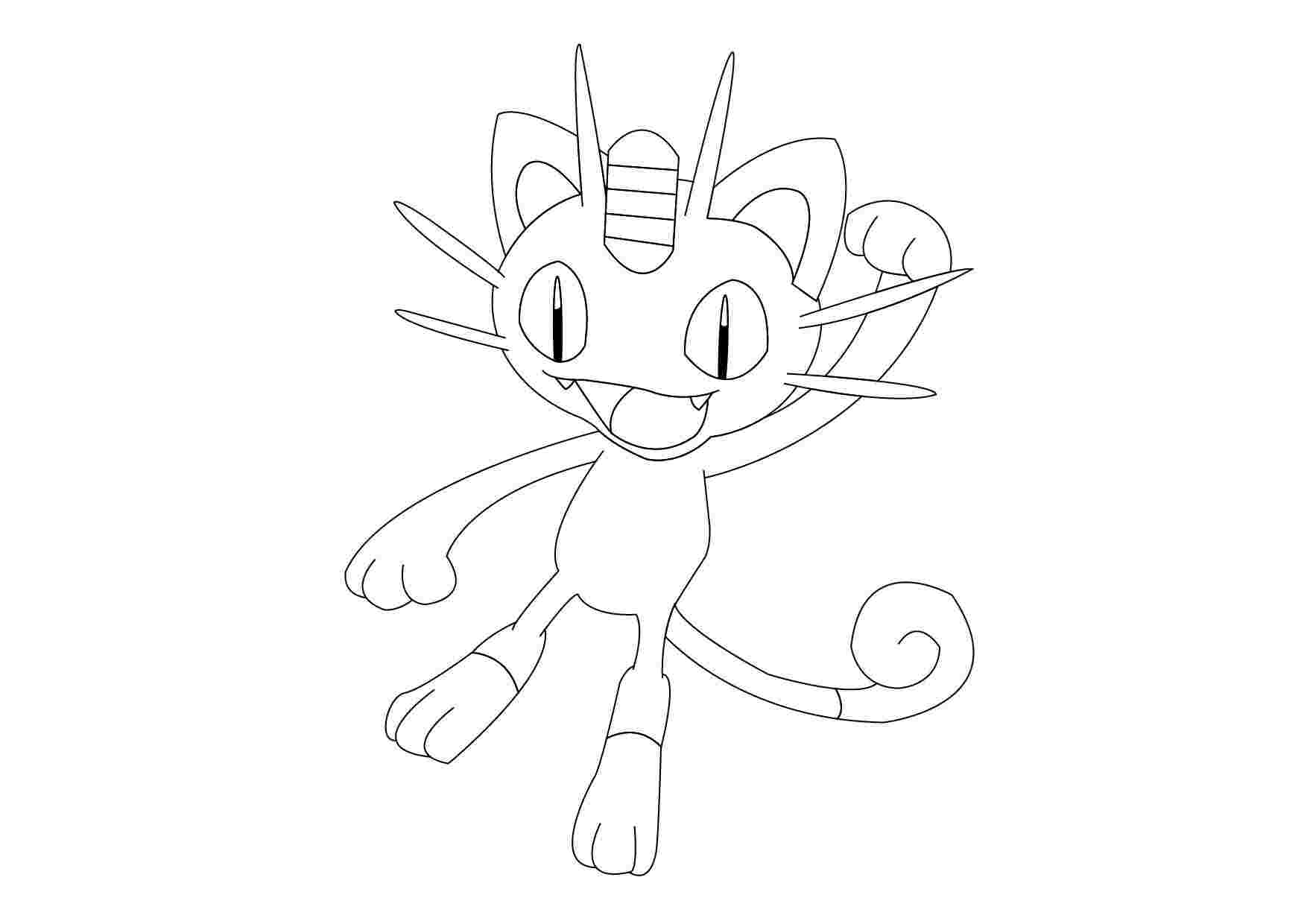 pokemon coloring pages meowth learn how to draw meowth from ...