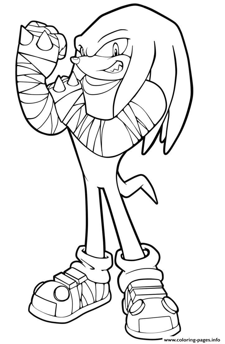 Knuckles The Echidna Sonic Boom Coloring Pages Printable