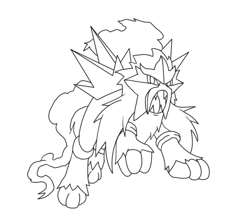 Entei Pokemon Coloring Pages - Free Pokemon Coloring Pages