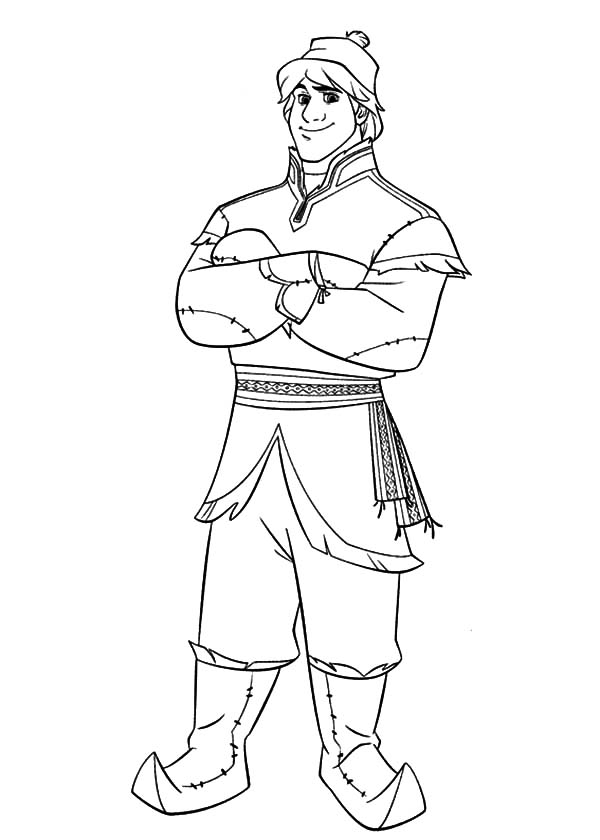 Kristoff Standing Still Coloring Pages - Download & Print Online ...