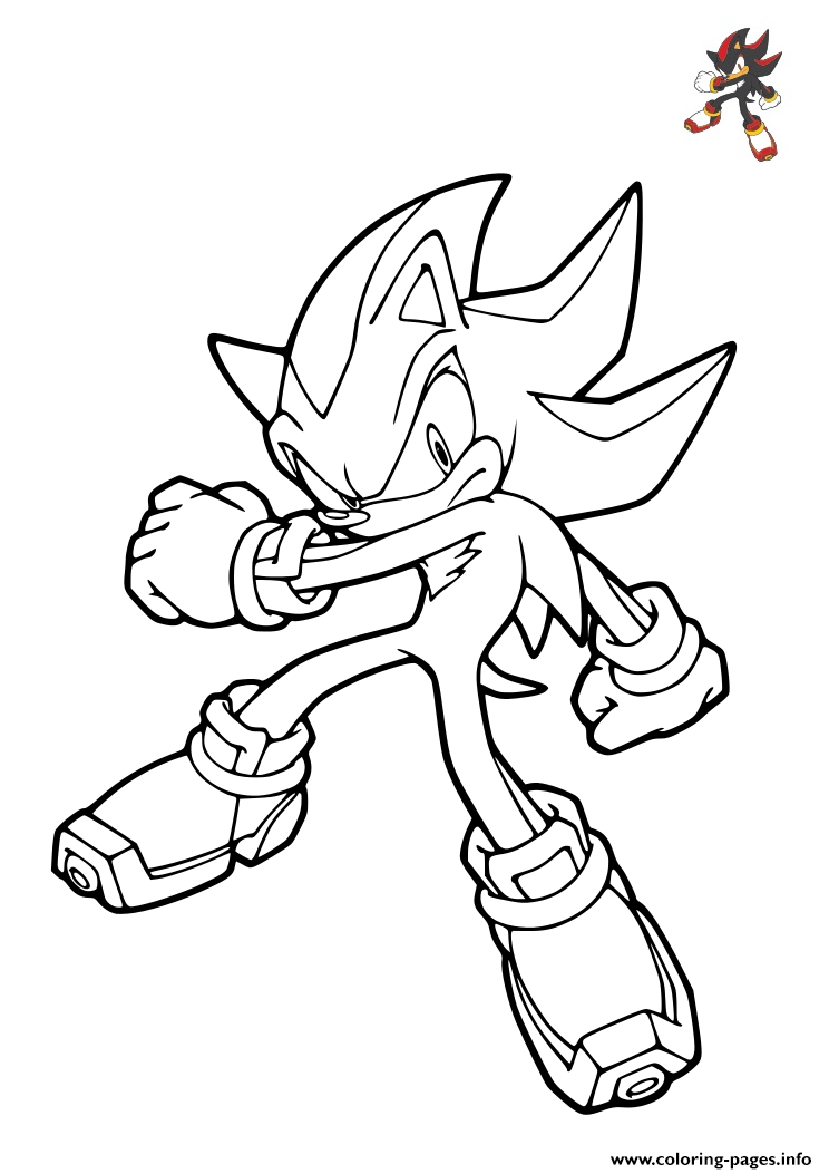 Sonic Shadow The Hedgehog Coloring Pages Printable