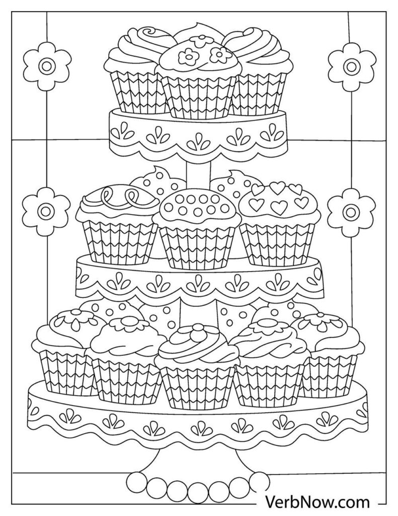 Free CAKES Coloring Pages & Book for Download (Printable PDF) - VerbNow