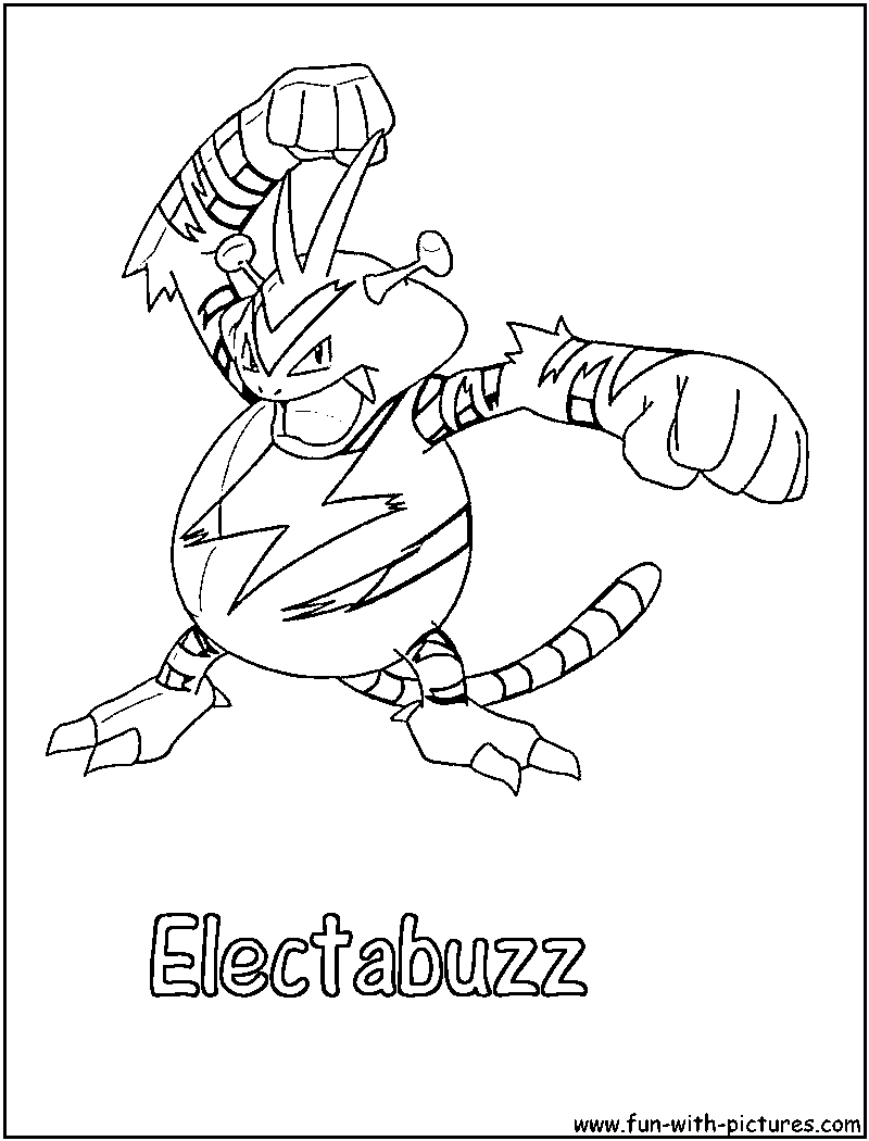 Electabuzz Coloring Page | Pokemon coloring pages, Coloring pages, Free coloring  pages