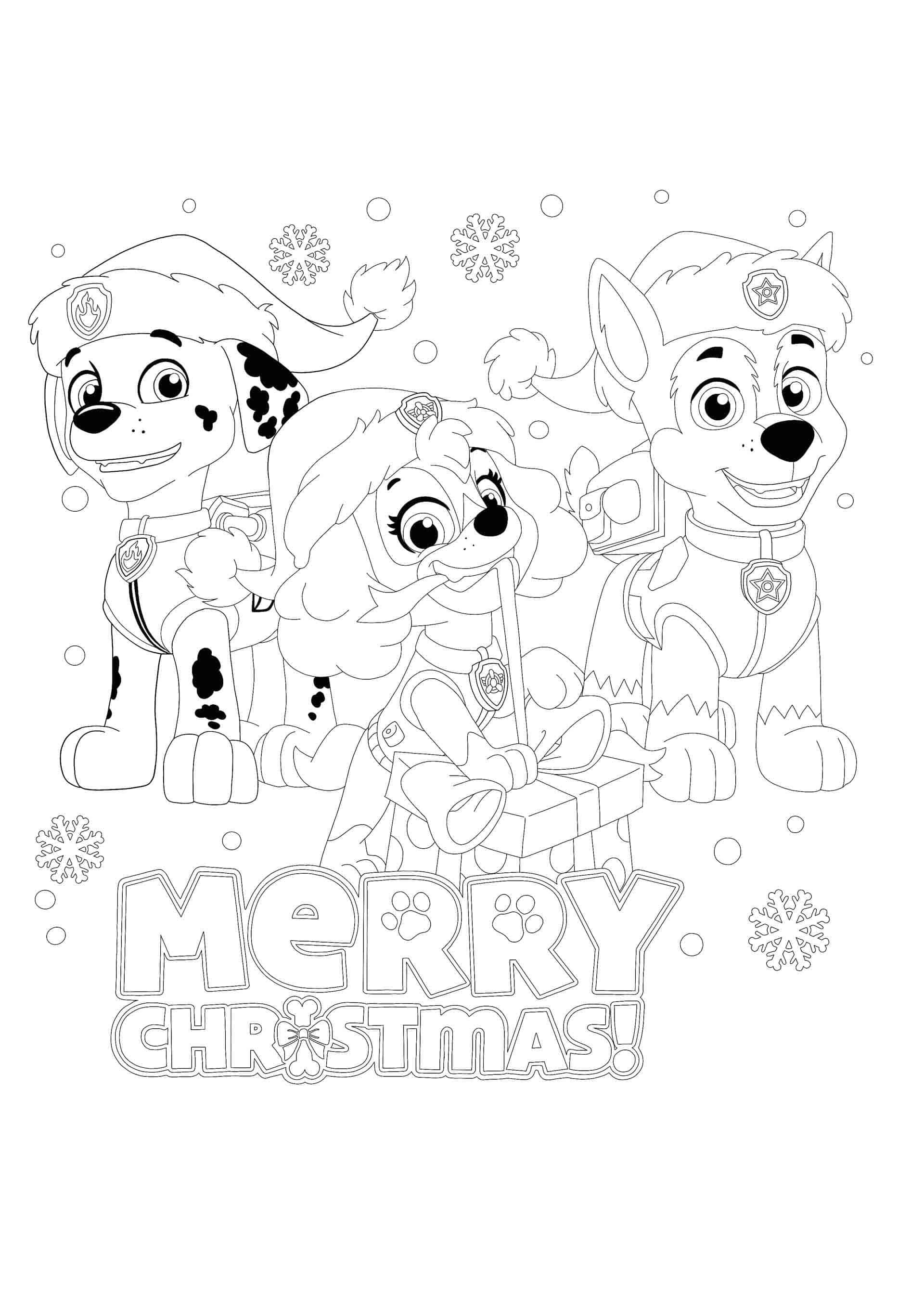 Paw Patrol Christmas coloring page | Paw patrol coloring, Paw patrol  coloring pages, Paw patrol christmas