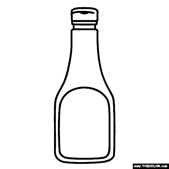 Ketchup Bottle Coloring Page