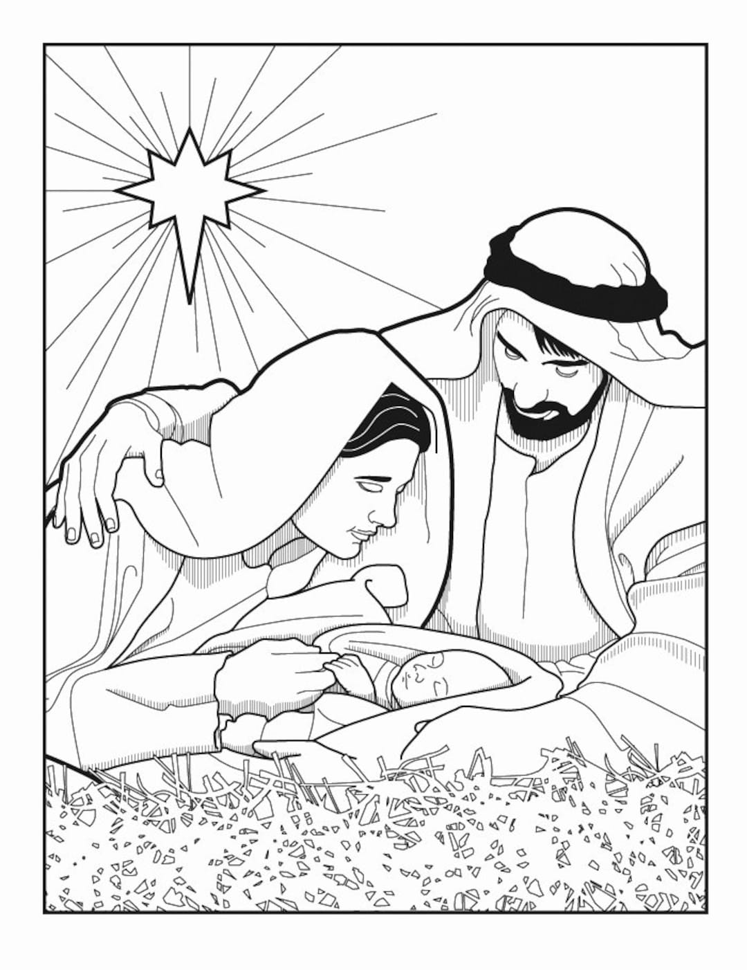 Mary, Joseph and Baby Jesus Coloring ...