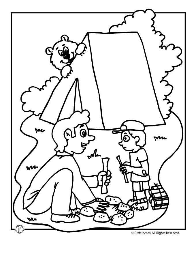 Camp Activities: Camping Coloring Pages