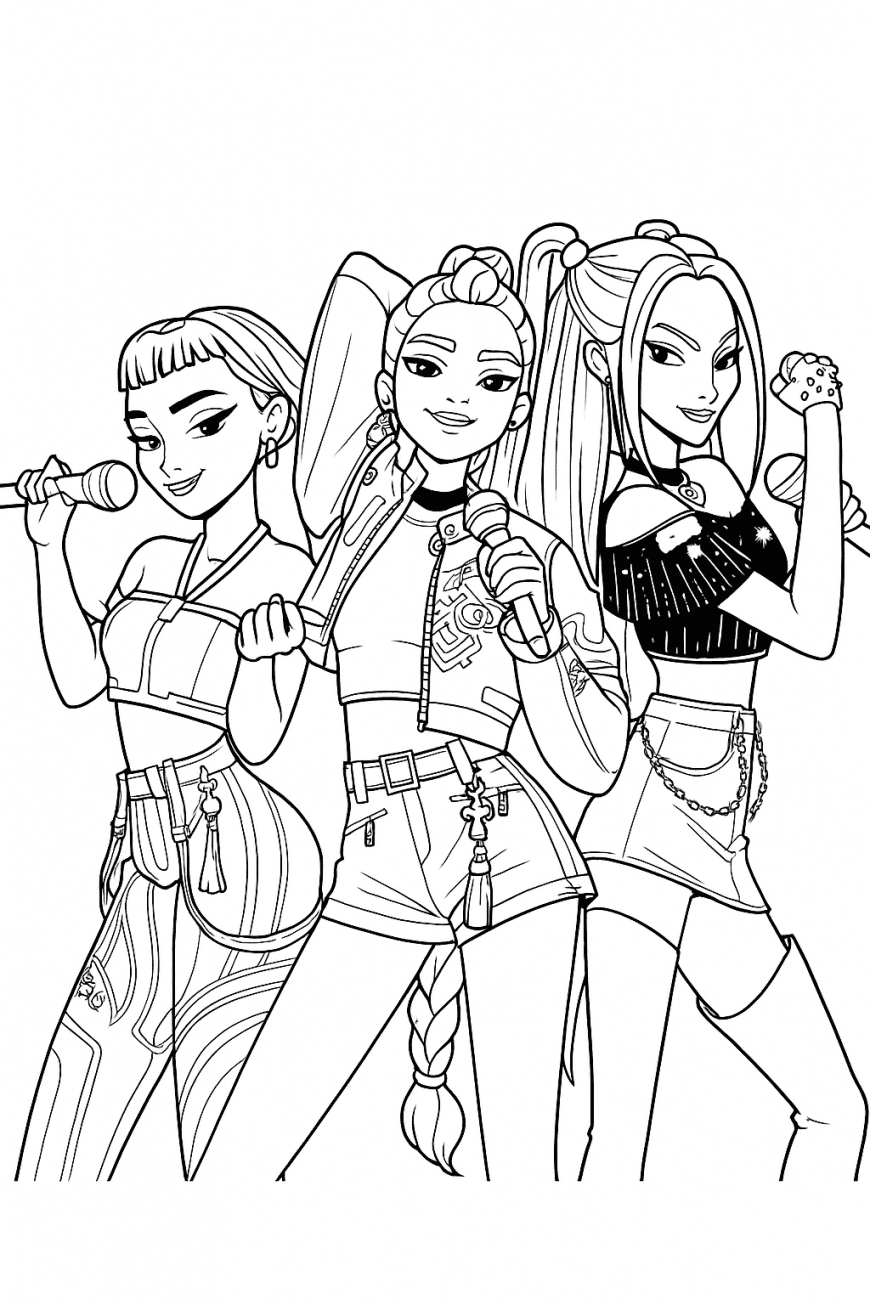 KPop Demon Hunters Coloring Pages - Free Download & Print | Blog