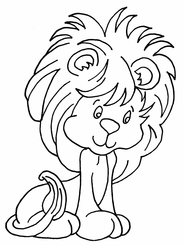 funny Lion Animals Coloring Pages