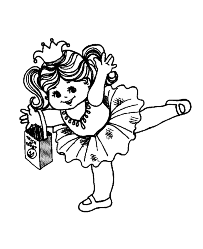 Halloween Costume Coloring Page - Princess costume - Free 