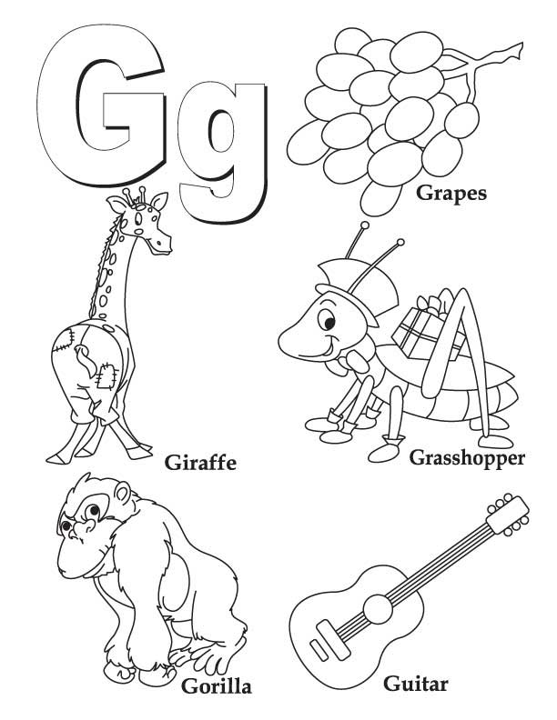 My A to Z Coloring Book Letter G coloring page | Download Free My 