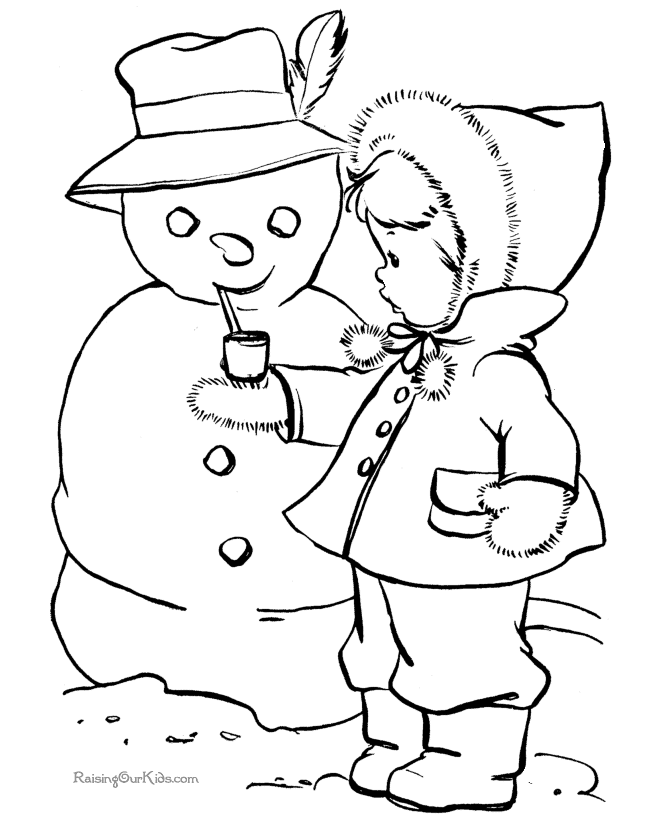 Snowman coloring picture 011
