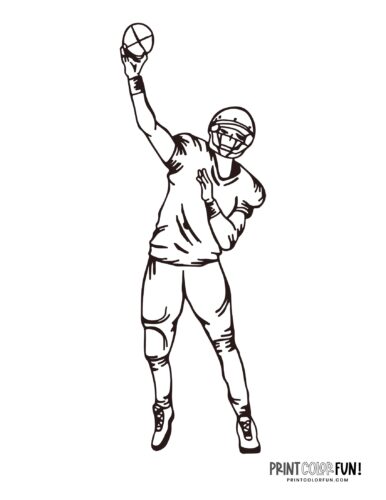 14 football player coloring pages: Free sports printables - Print Color Fun!