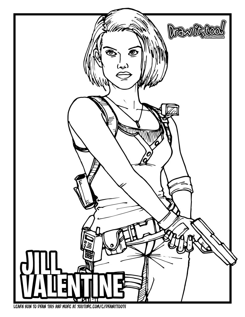 How to Draw JILL VALENTINE (Resident Evil) Drawing Tutorial - Draw it, Too!