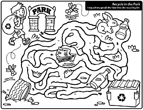 Recycle in the Park Coloring Page | crayola.com