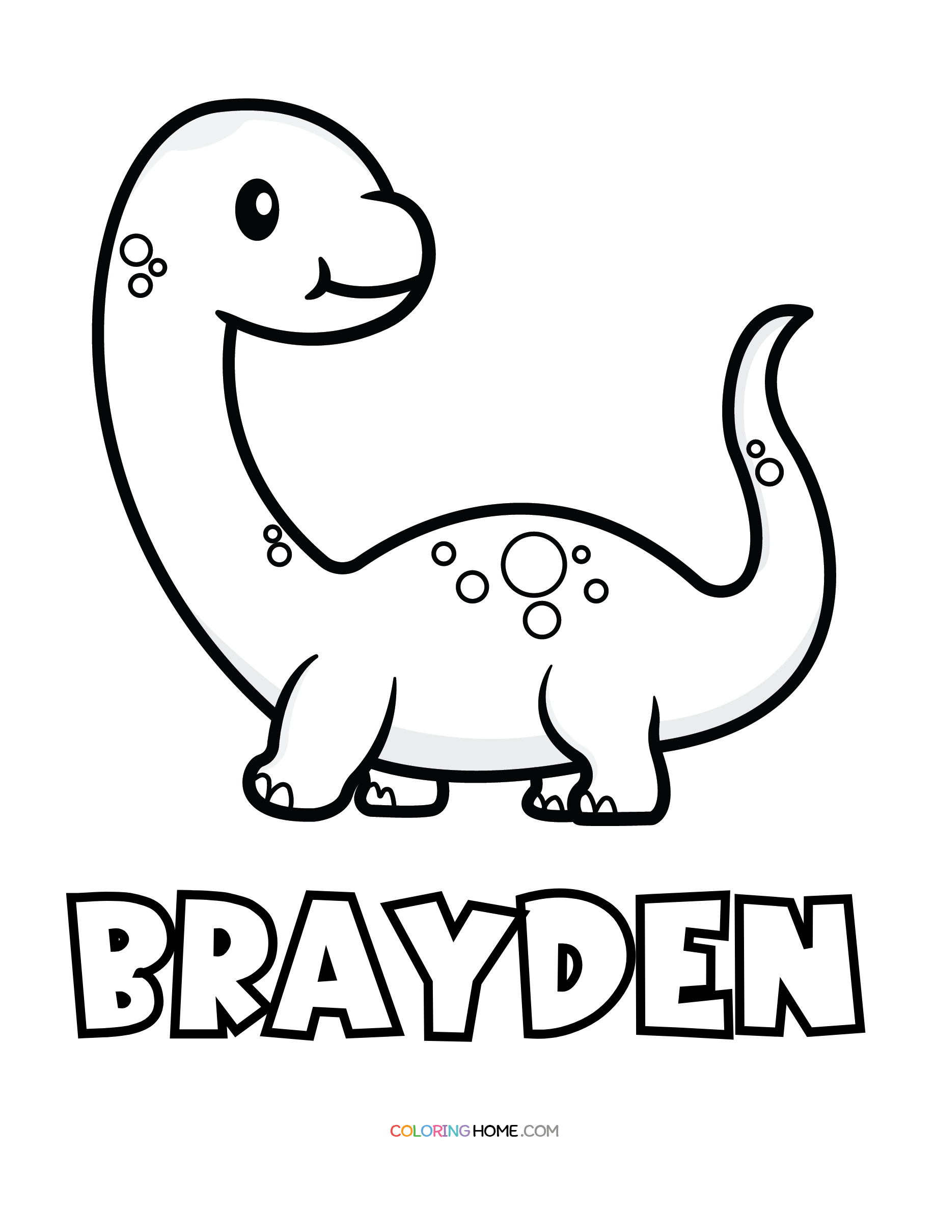 Brayden dinosaur coloring page