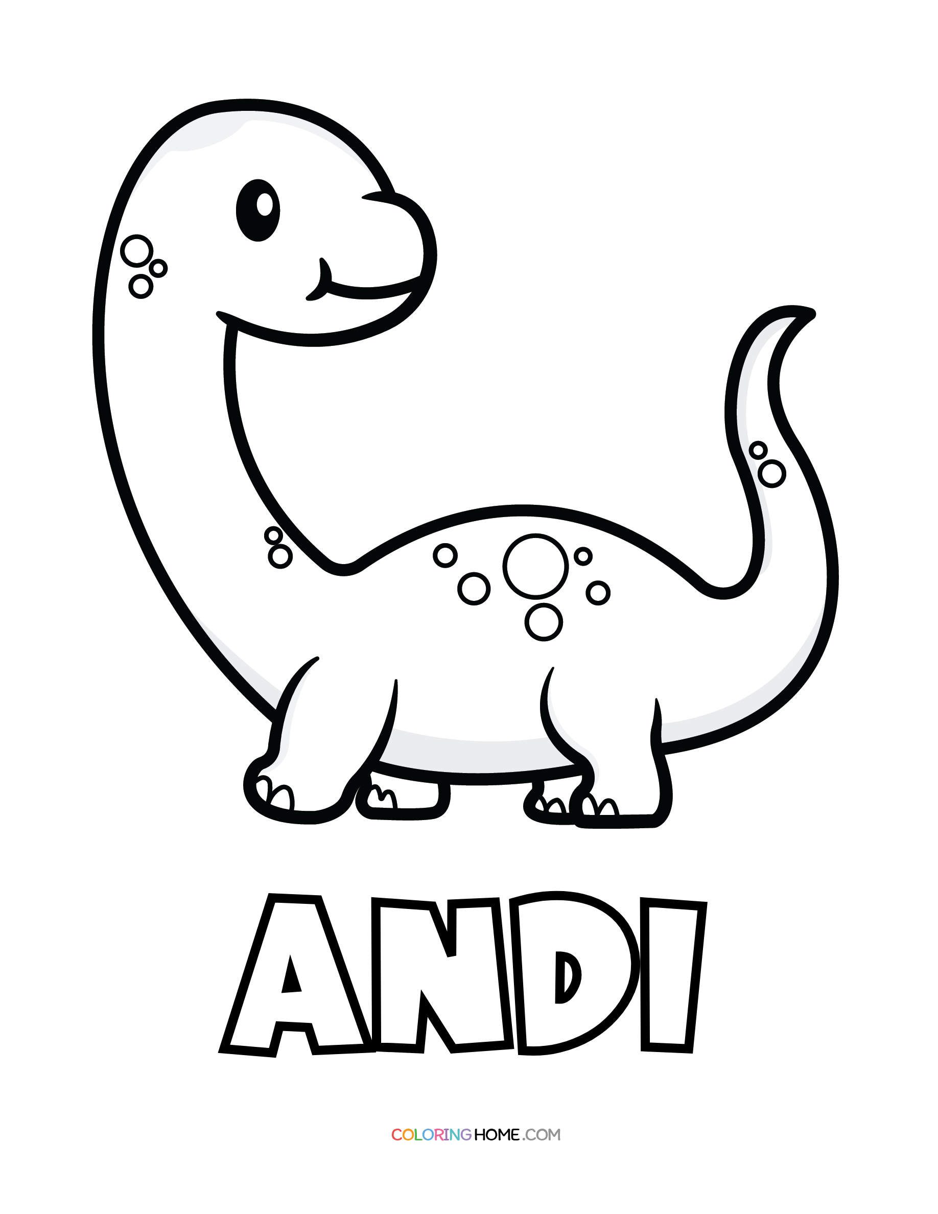 Andi dinosaur coloring page