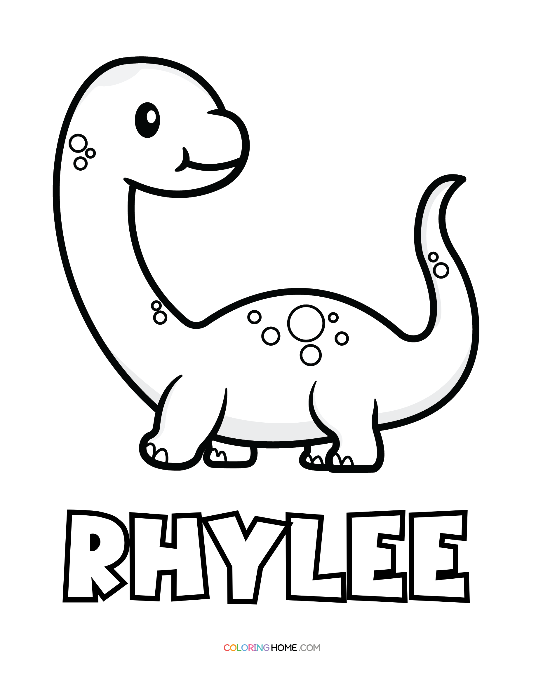 Rhylee dinosaur coloring page