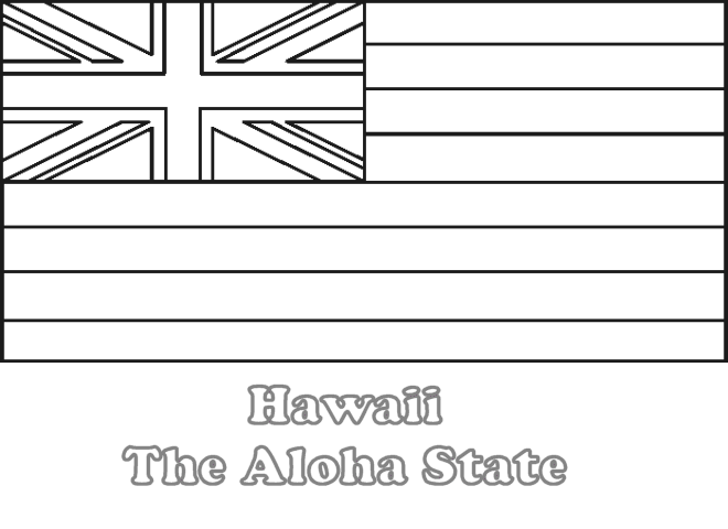 Large, Printable Hawaii State Flag to Color, from NETSTATE.COM