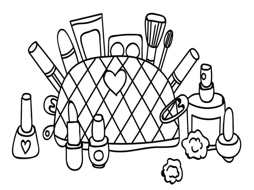 Makeup for Girl Coloring Page - Free Printable Coloring Pages for Kids