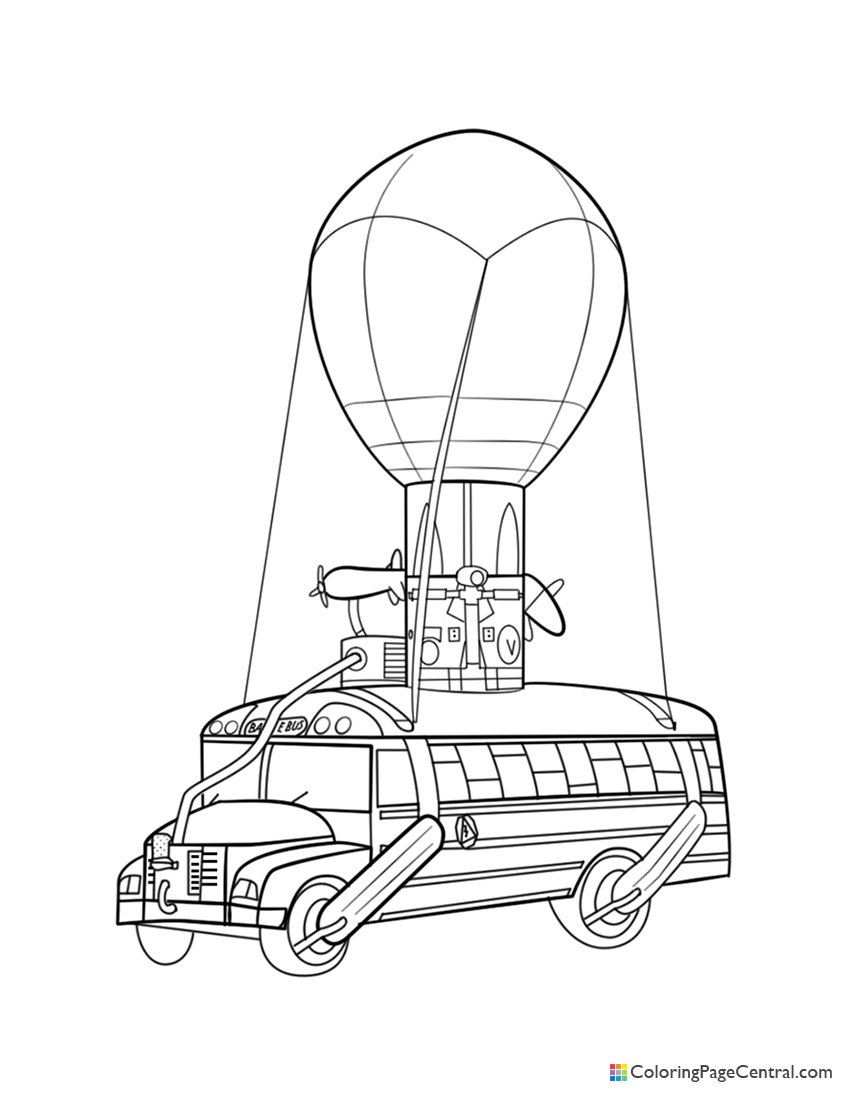 Fortnite - Battle Bus Coloring Page | Coloring Page Central