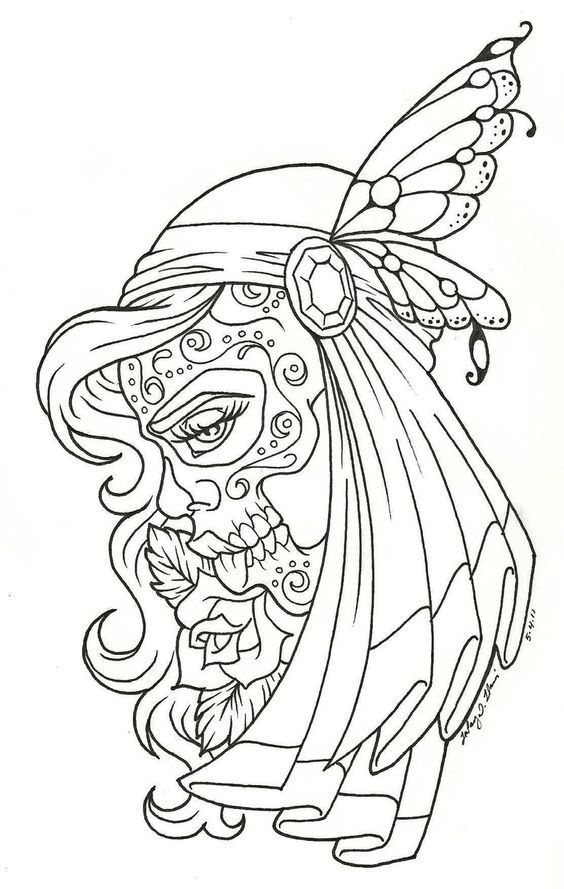 Coloring Pictures Of Skulls - Coloring Pages for Kids and for Adults