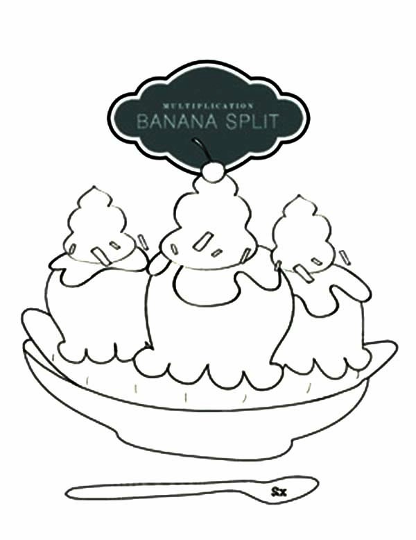 Banana Split Coloring Page