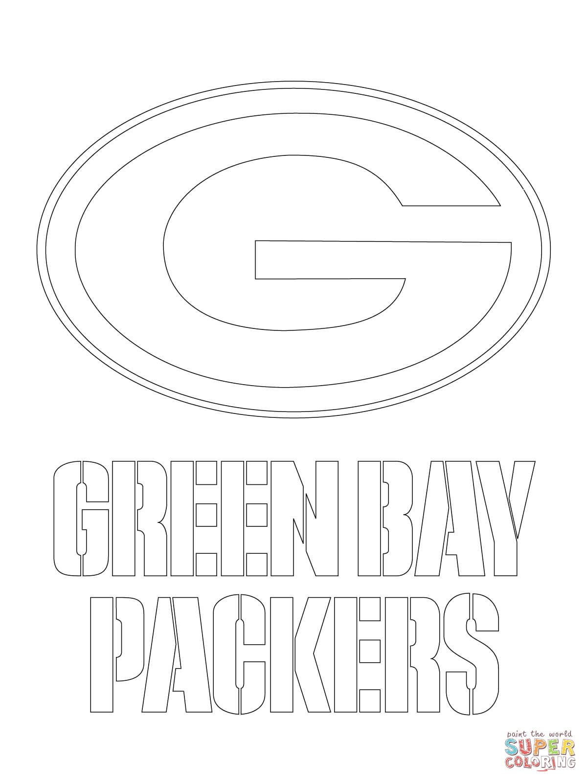 Green Bay Packers Logo coloring page | Free Printable Coloring Pages