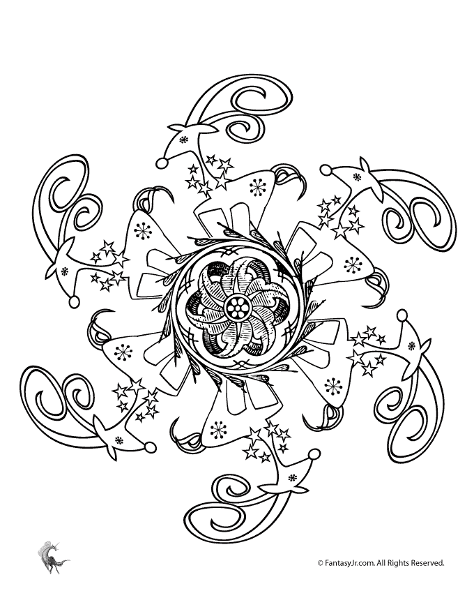 Christmas Mandalas - Coloring Pages for Kids and for Adults