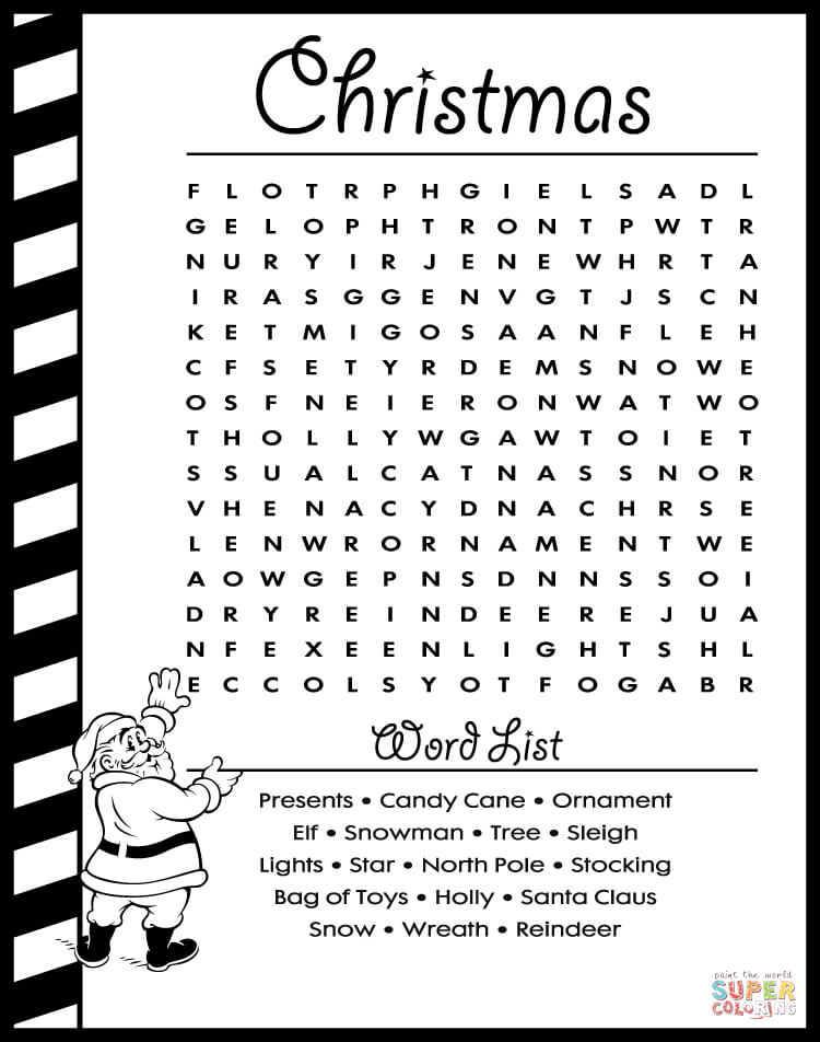 Christmas Puzzles Coloring Page