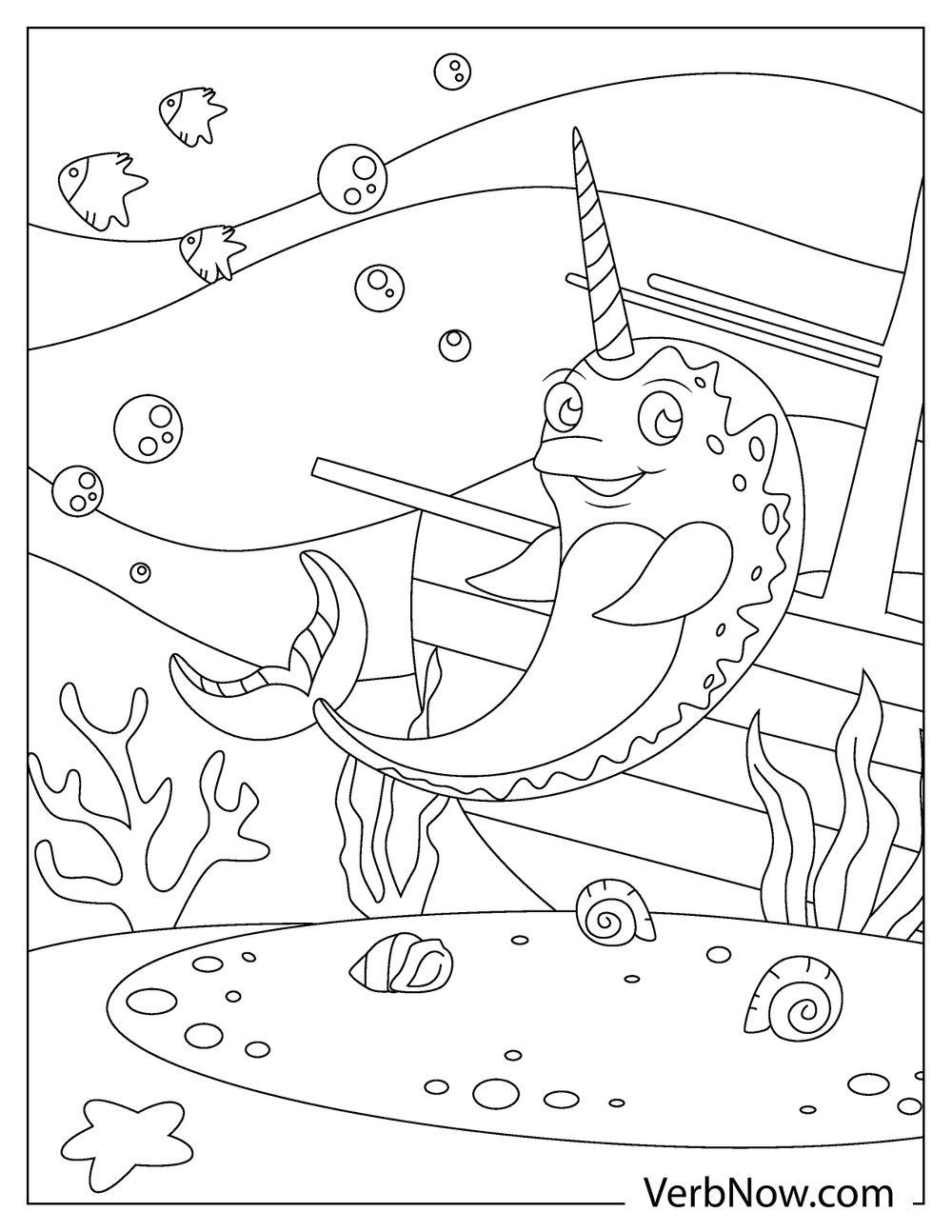 Free NARWHAL Coloring Pages & Book for Download (Printable PDF) - VerbNow