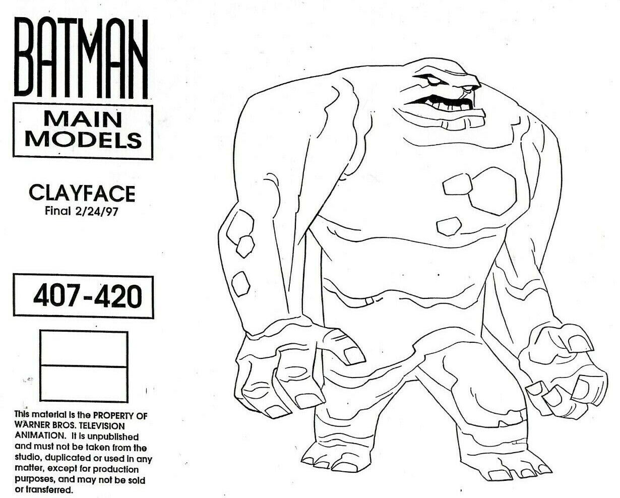 The New Batman Adventures CLAYFACE Model Sheet Studio Model Copy Bruce Timm  | eBay