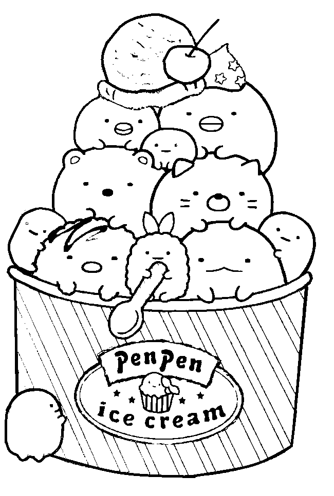 Ice Cream Sumikko Gurashi Coloring Pages - Sumikko Gurashi Coloring Pages - Coloring  Pages For Kids And Adults