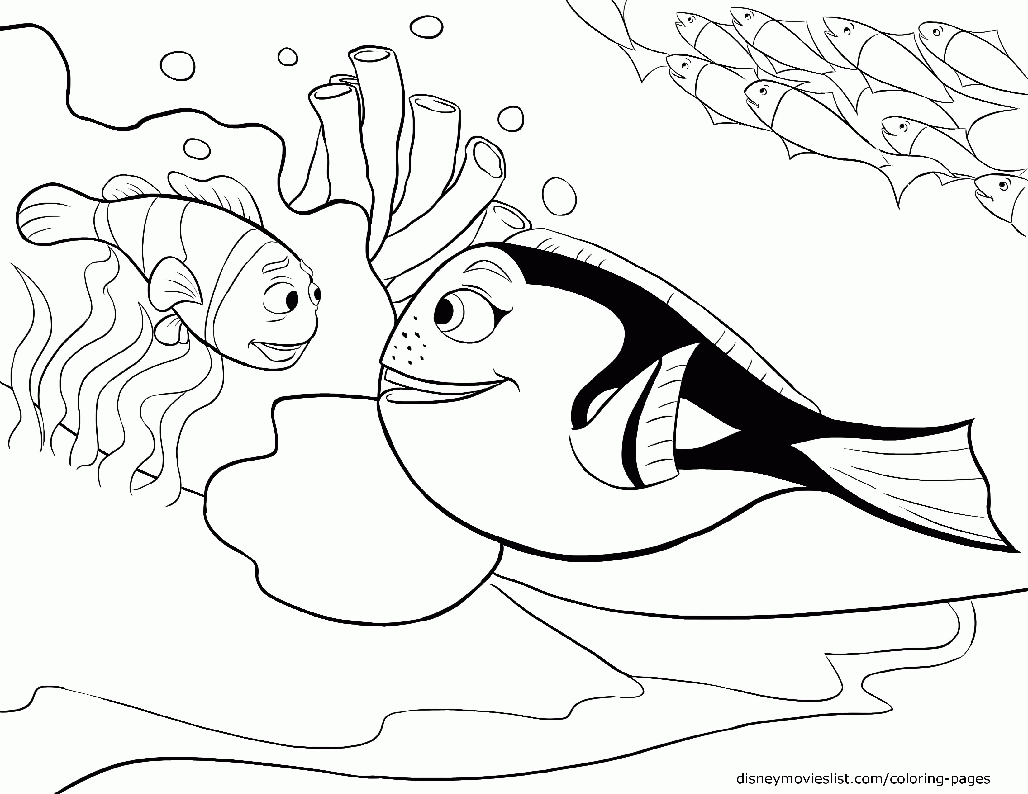 Disney's Finding Nemo Coloring Pages Sheet, Free Disney Printable ...