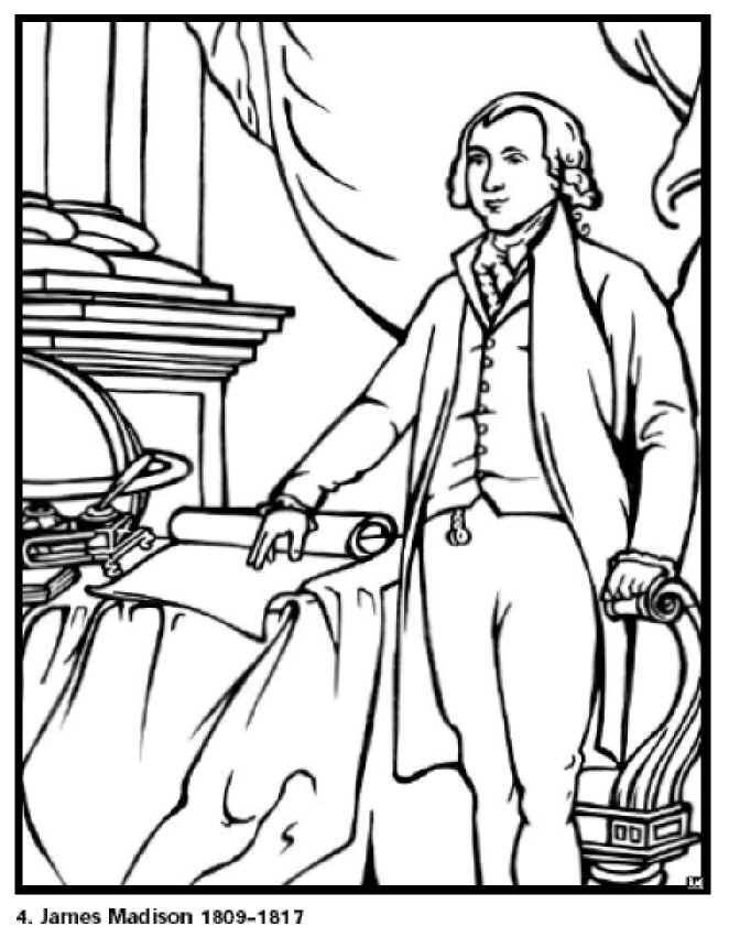 Thomas Jefferson - Coloring Pages for Kids and for Adults