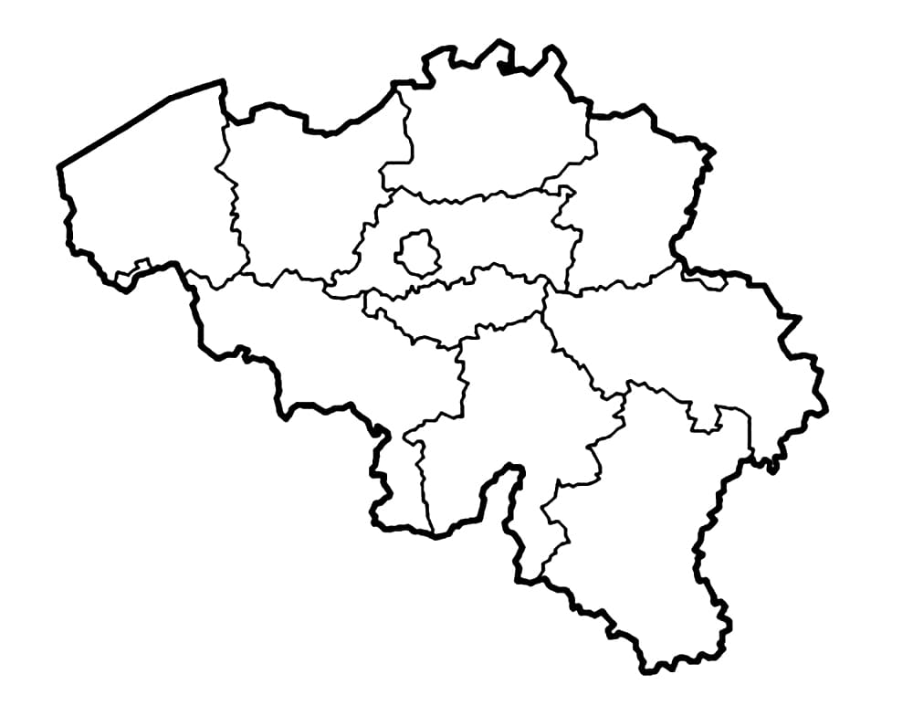 Belgium Map Coloring Page - Free Printable Coloring Pages for Kids