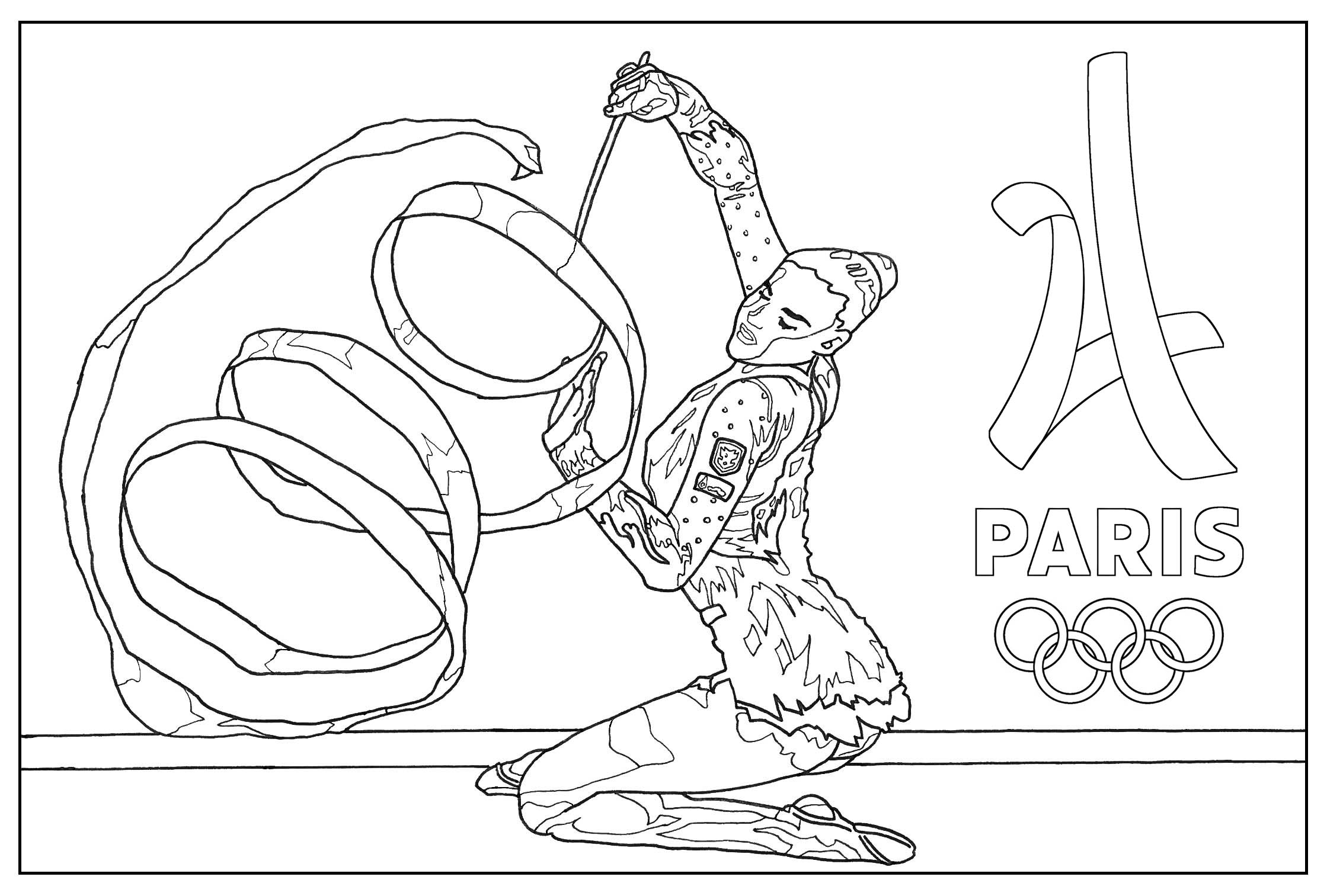 Olympic games gymnastic paris - 2024 - Olympic (and sport) Adult Coloring  Pages