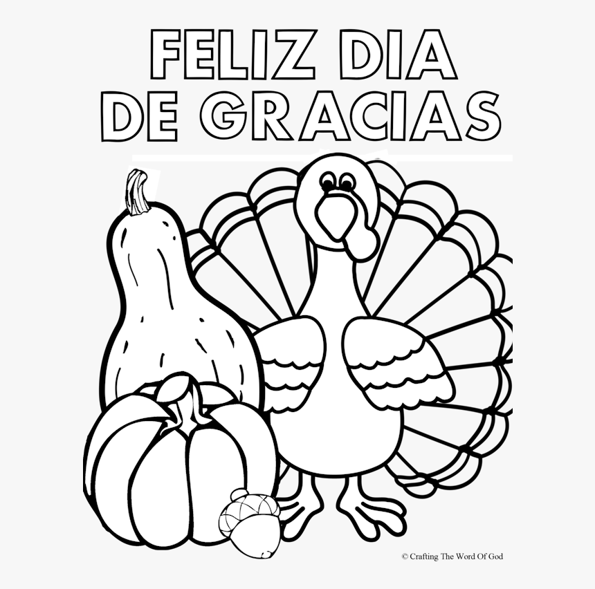Transparent Accion De Gracias Clipart - Easy Printable Thanksgiving Coloring  Pages, HD Png Download - kindpng