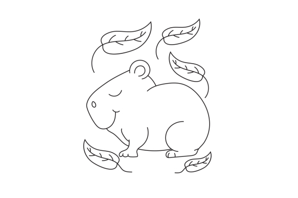 Kawaii Capybara Coloring Page SVG Cut file by Creative Fabrica Crafts ·  Creative Fabrica