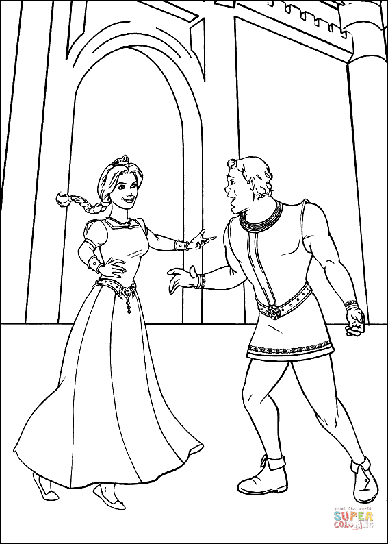 Fiona and Shrek human coloring page | Free Printable Coloring Pages | Coloring  pages, Disney coloring pages, Shrek