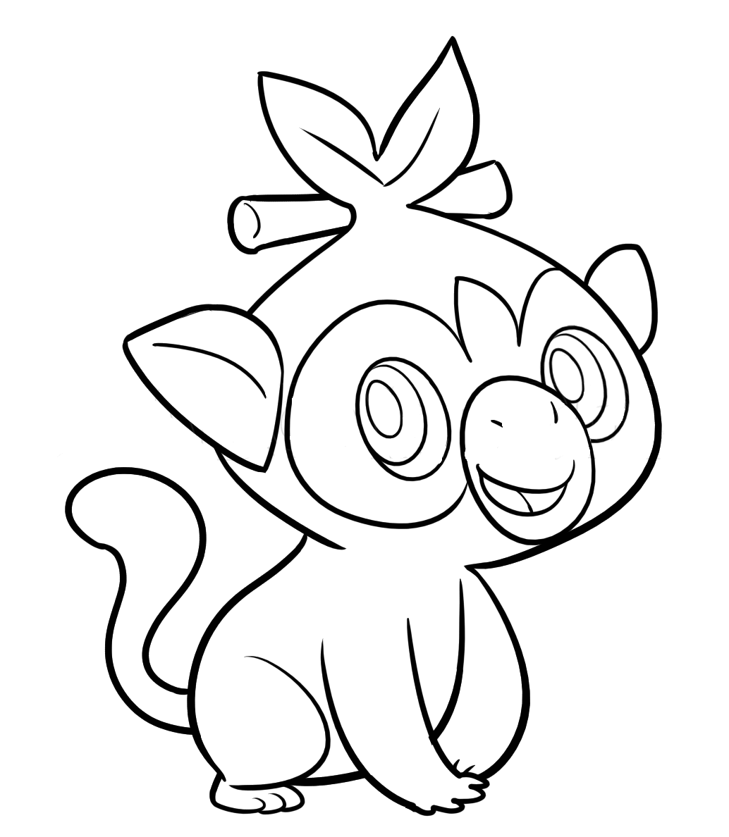 Grookey Coloring Pages - Free Printable Coloring Pages for Kids