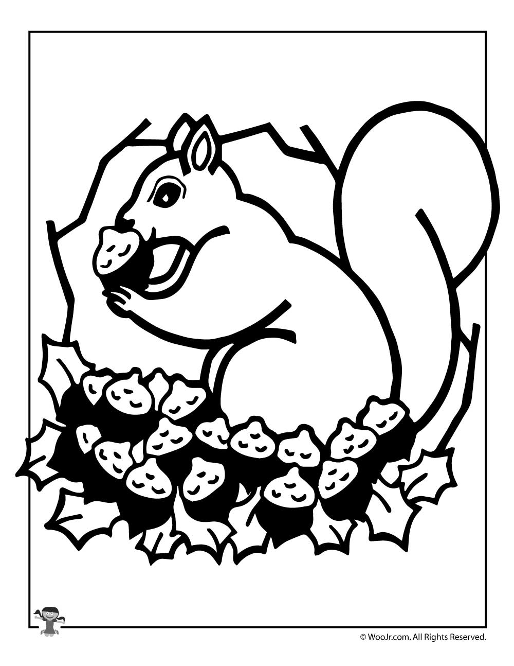 Fall Squirrel Coloring Page | Woo! Jr. Kids Activities : Children's  Publishing