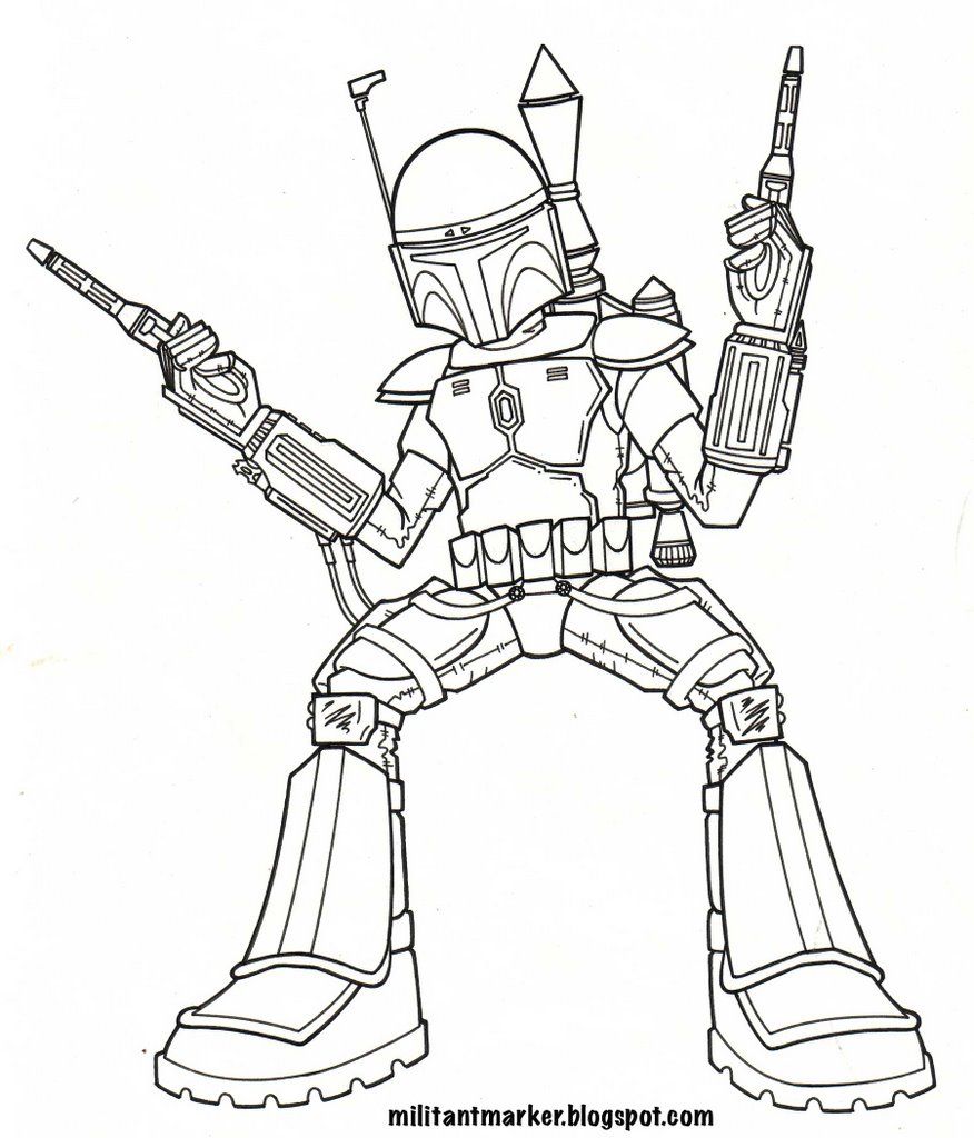 Jango Fett - Coloring Pages for Kids and for Adults