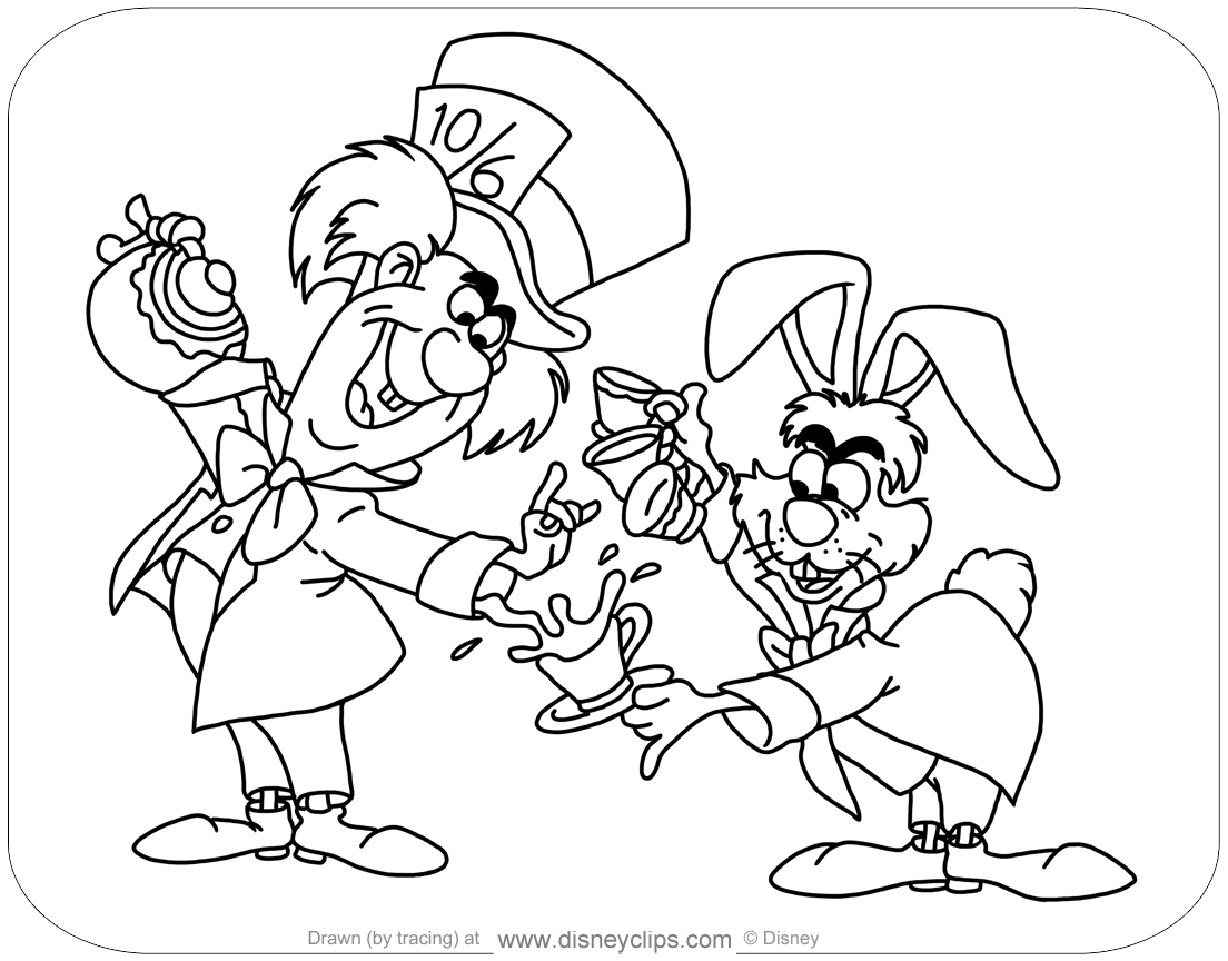 Alice in Wonderland Coloring Pages 4 | Disneyclips.com