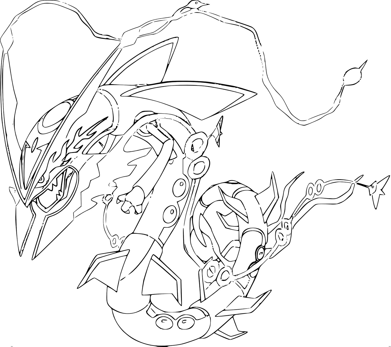 Legendary Rayquaza Pokemon Coloring Pages - Free Pokemon Coloring ...