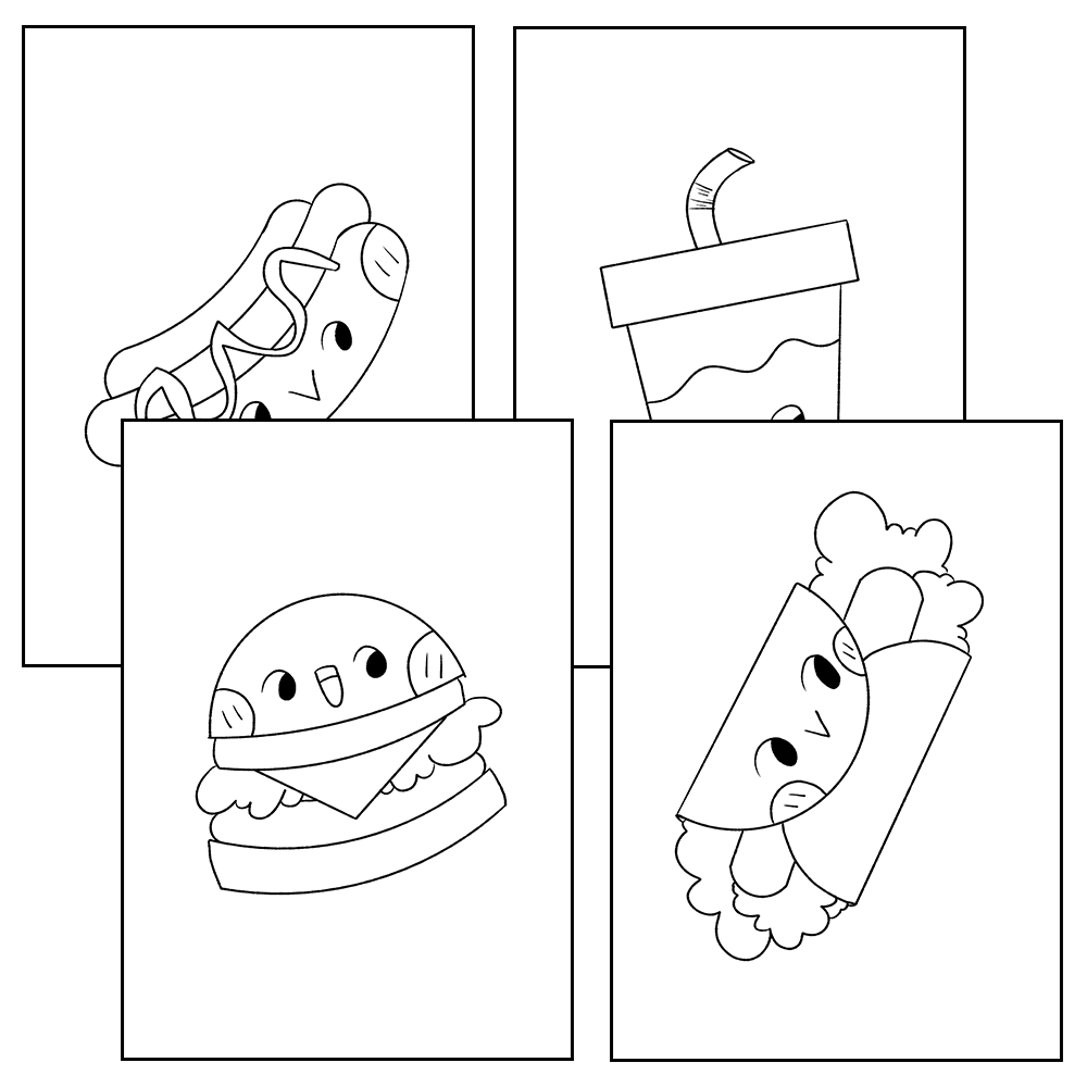 Fast Food Coloring Pages ...