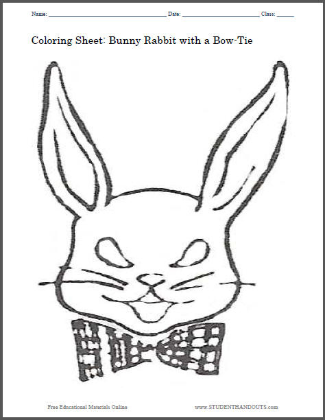 Bunny Rabbit with a Bow-Tie Coloring ...
