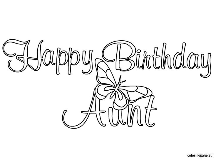 Happy Birthday Aunt coloring page ...