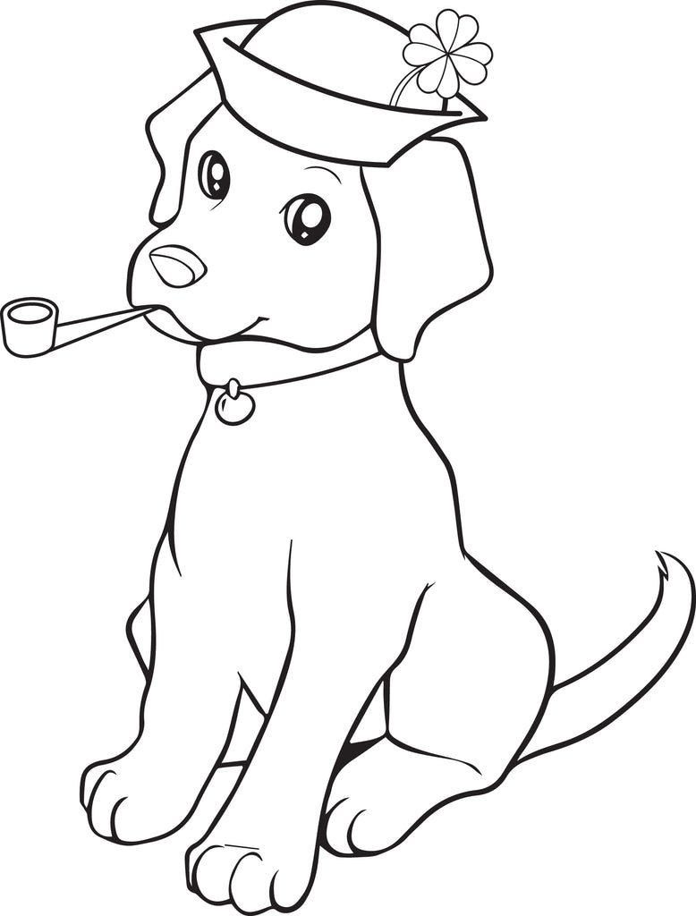 St. Patrick's Day Puppy Coloring Page