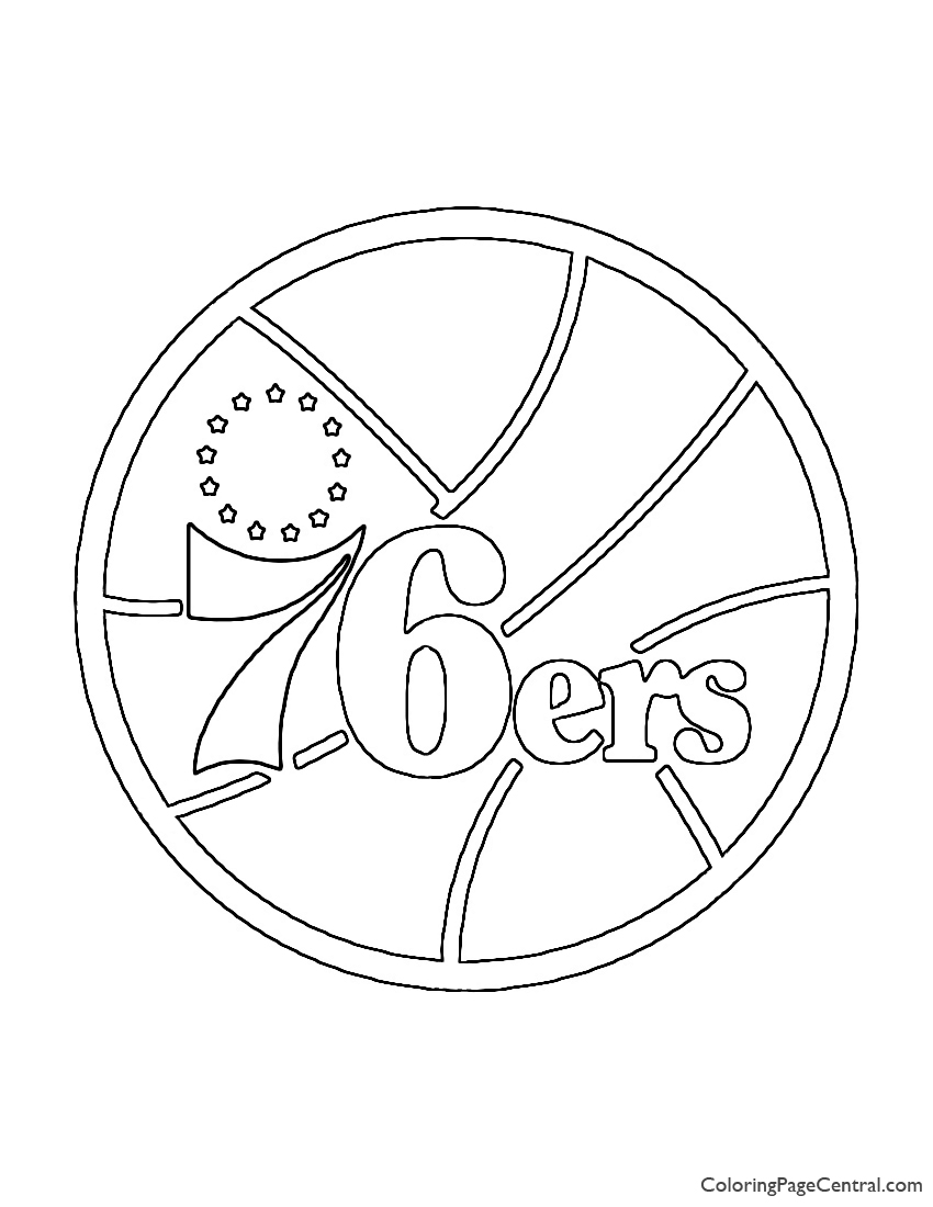 NBA Philadelphia 76ers Logo Coloring Page | Coloring Page Central